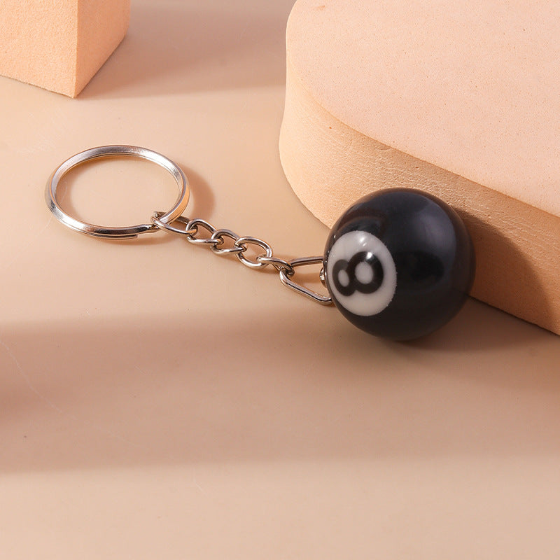 Wholesale creative simulation billiard eight pendant accessories Zinc alloy keychains